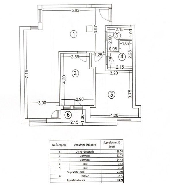 Apartament 3 camere Otopeni ultracentral – de la dezvoltator - Schiță 7