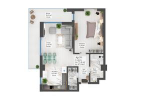 Apartament cu 2 camere | Noua | 74 mp Utili - Poză 4