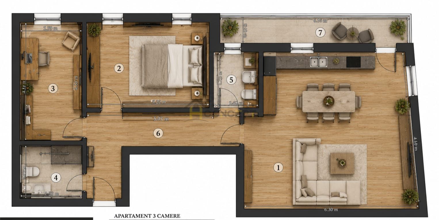 Apartament cu 3 camere, Zona de Nord, langa lacul Saulei - Poză 2