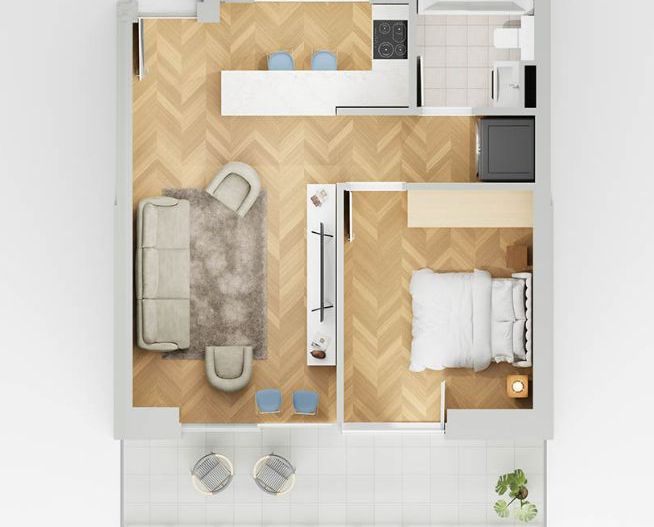 apartament 1 camera lakefield A3 - Schiță 1