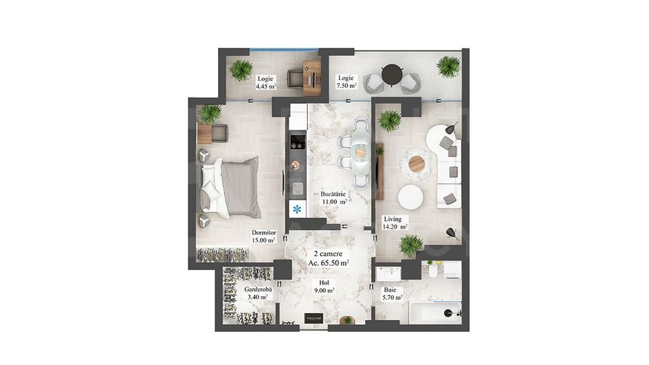 Vânzare apartament- 2 camere 65.5 mp, str. N. Zelinski, Botanica - Poză 6