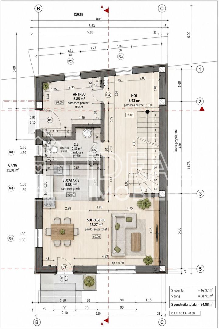 Casa Individuala Moderna 600 mp de teren, Cartierul Tineretului - Schiță 3