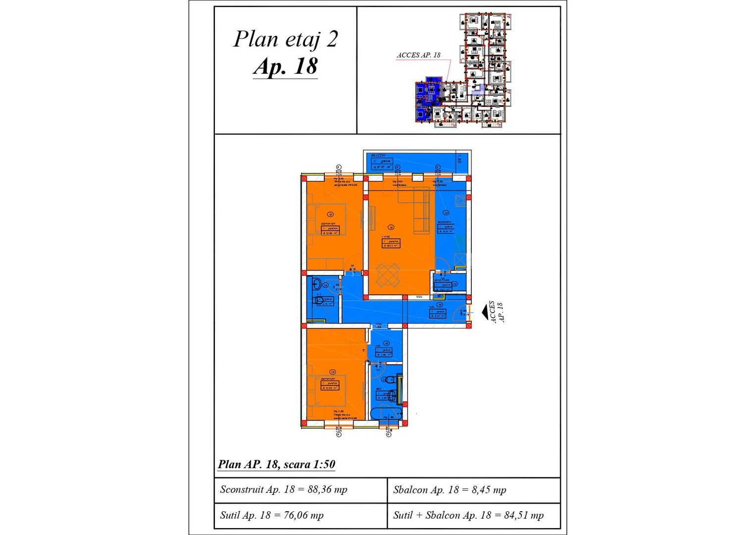 Excelent compartimentat | 3 camere, 2 bai, 84 mp | Spatios&Luminos - Poză 31