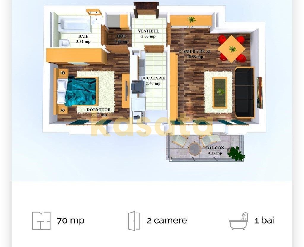 2 camere I Cosmopolis I mobilat si utilat I 45 mp utili - Poză 8