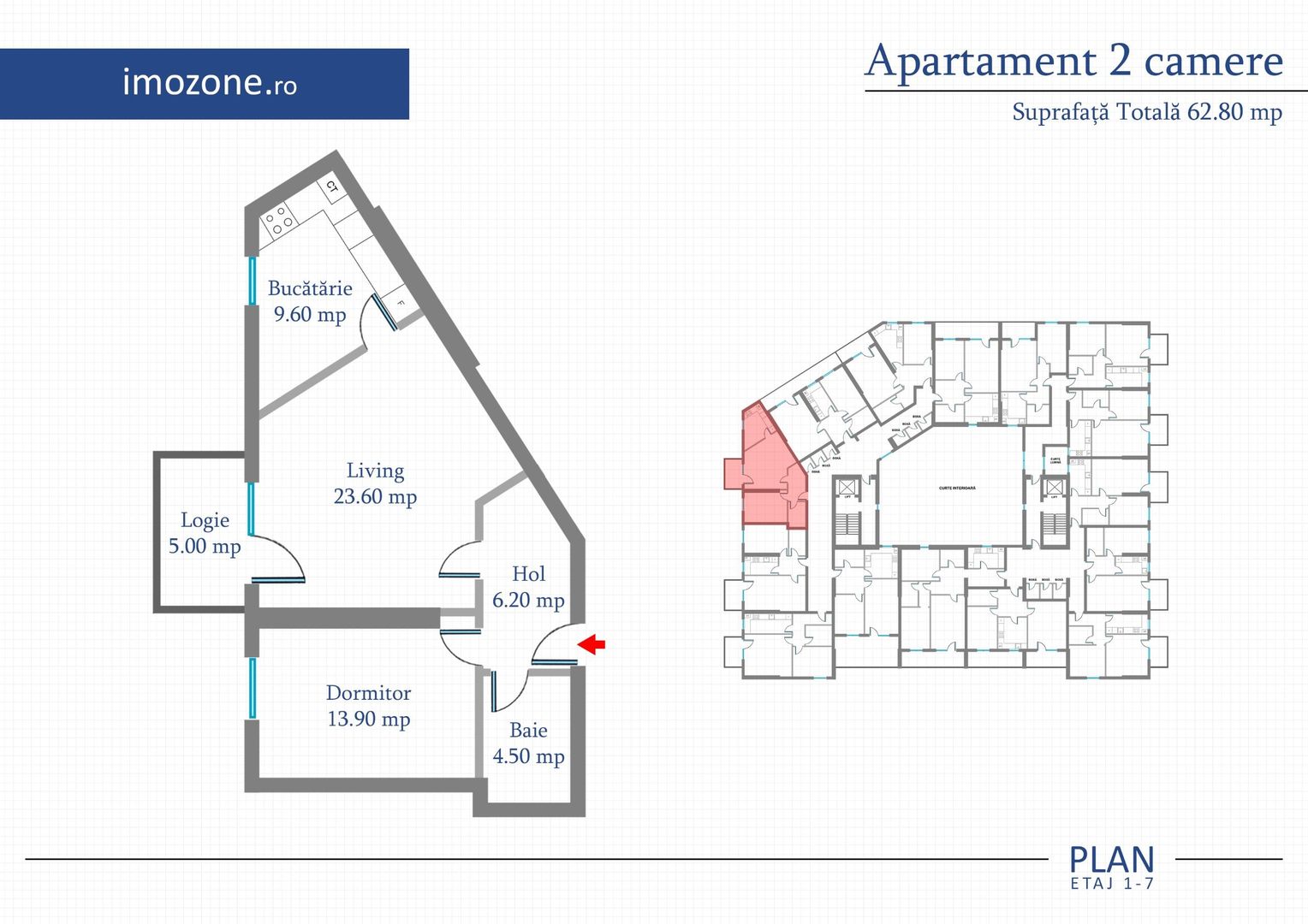 2 camere, 63 mp, etaj 5, BLOC NOU, Str Preciziei - Poză 7