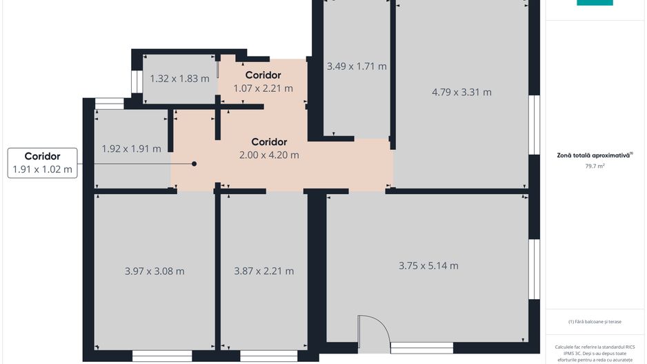 Apartament 3 camere cu curte proprie în Giroc - Poză 6