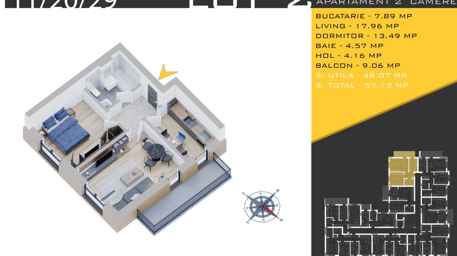 2 camere Parcare Gratis Titan Pallady Pret Promo de Lansare Metrou Nicolae Teclu - Schiță 5