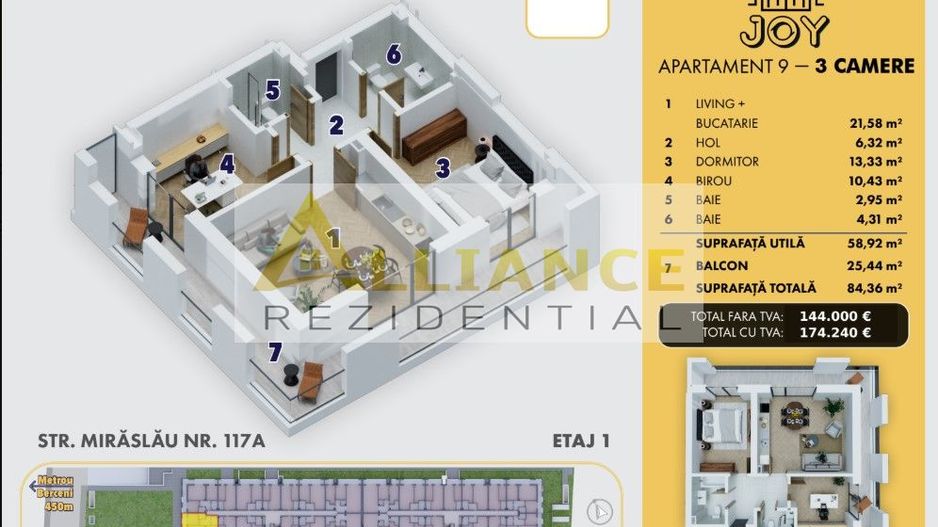 5 Min-Metrou Berceni-3 Camere-Complex Nou - Poză 2