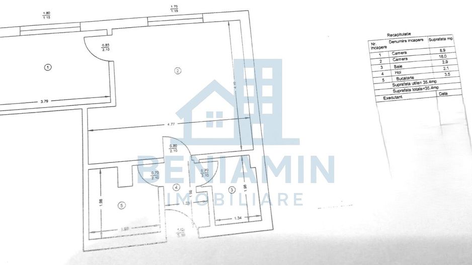 2 camere - etaj 1 - investitie - zona excelenta - Cinema Patria - Schiță 7