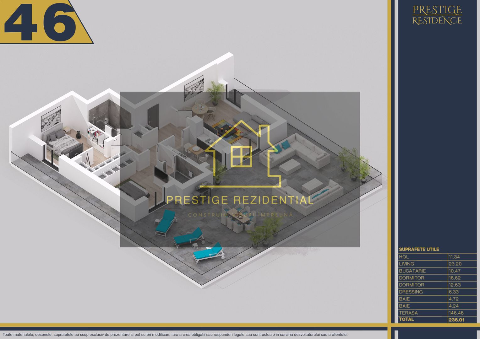 Penthouse 3 camere,Terasa 146m,Finalizat, Dezvoltator,Pallady/Titan - Poză 1