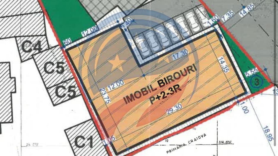 Teren 1302 mp/cladiri birouri/proiect P+2-3R/ultracentral/Craiova - Poză 9