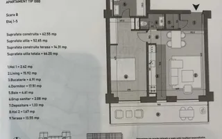 Apartament 2 camere  The Level |  Piata presei libere |  Parcare subterana - Schiță 11