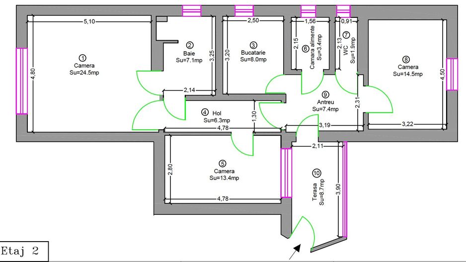 Apartament cu 3 camere, garaj și boxă, lângă Prefectură - Medicina - Poză 20