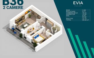 Apart 2 cam-Finalizat, Direct Dez, Comision 0, 10 min Metrou - Poză 1