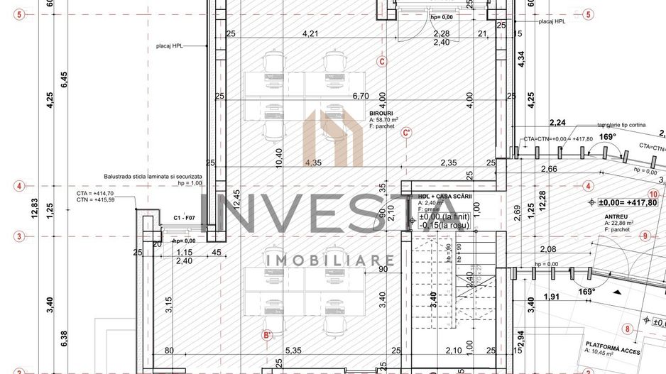 Spatiu premium Zorilor, 250 mp, vitrat, 10 parcari! Panorma deosebita! - Schiță 15