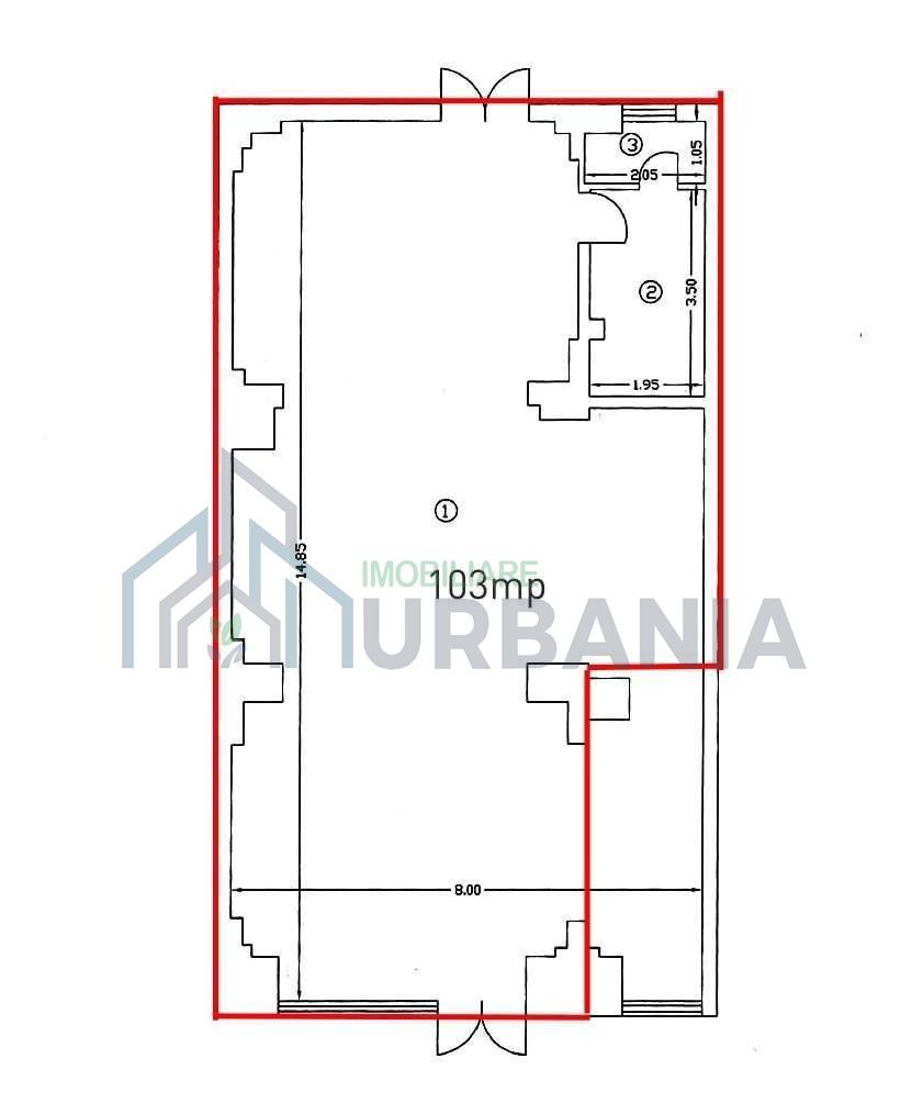 Închiriere spațiu comercial 103 mp – Bd. Independenței, vis-à-vis de UMF - Poză 2