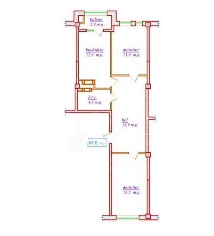 Vânzare, apartament, 2 camere, str. Nicolae Dimo, Durlești - Poză 1