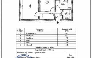 Apartament 2 camere decomandat | Militari | 47,9 mp | 69.500 € - Schiță 18