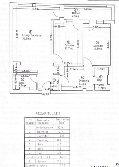 3 camere MTM Pipera Lake | Loc de parcare inclus in pret - Schiță 13
