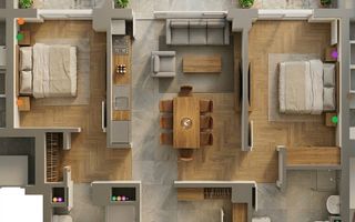 Apartament 3 camere | 72.35 MPU  | Balcon | Veterani - Poză 1