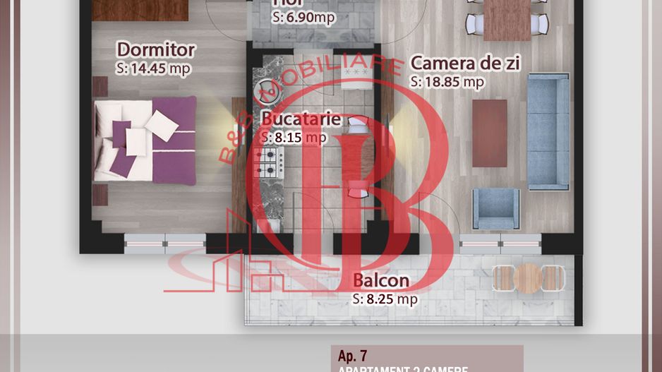 Apartament 2 camere Theodor Pallady Metrou Nicolae Teclu - Schiță 1