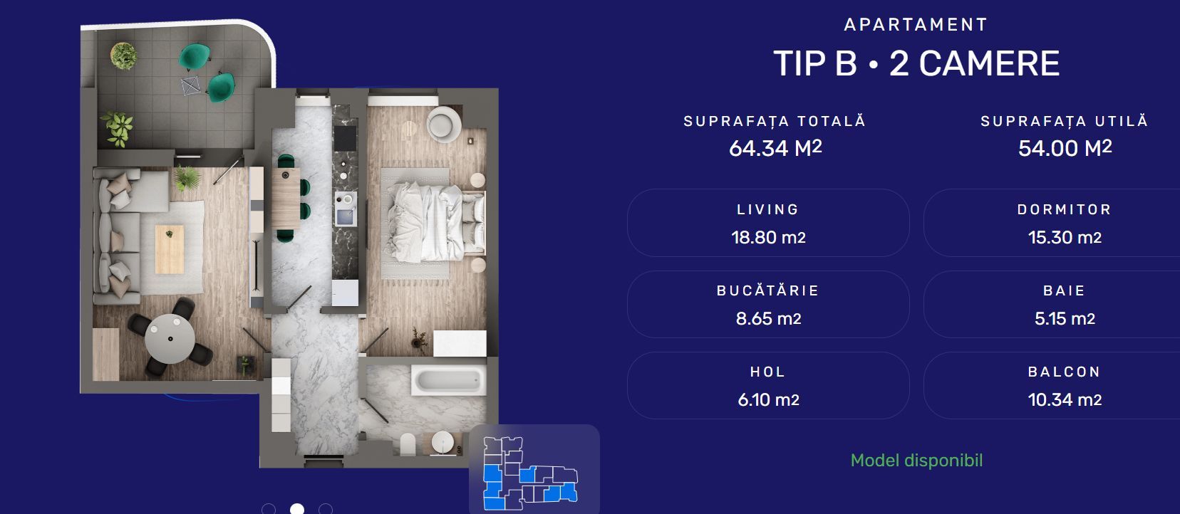 Apartament 2CD, 63.34mp - Poză 1