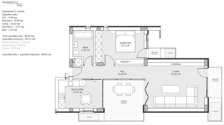 Apartament Ultramodern cu terasa - Poză 7