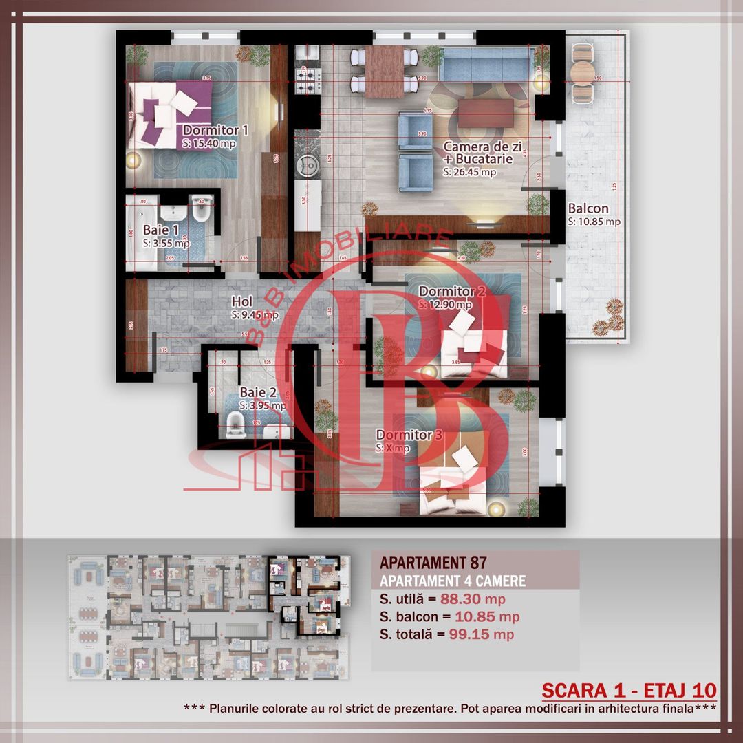 Apartament 4 camere compact  Titan Pallady Metrou Nicolae Teclu - Schiță 1