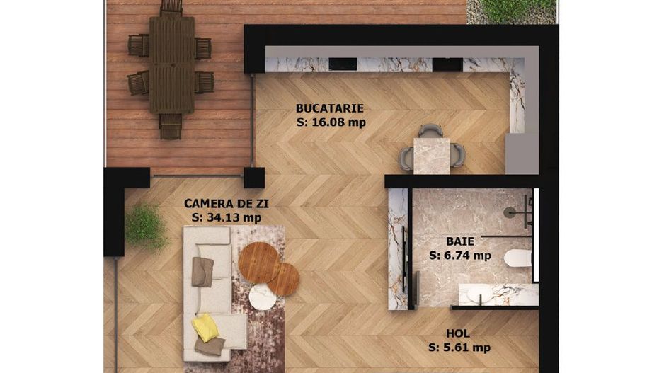 Apartament nou, 2 camere, 281 800 Euro. Comision 0. - Poză 1