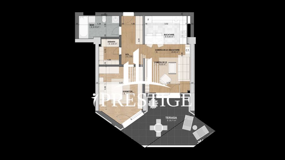 APARTAMENT 2 CAMERE ÎN ANSAMBLUL EVOLUTION, TERASĂ, LOC DE PARCARE - Poză 7
