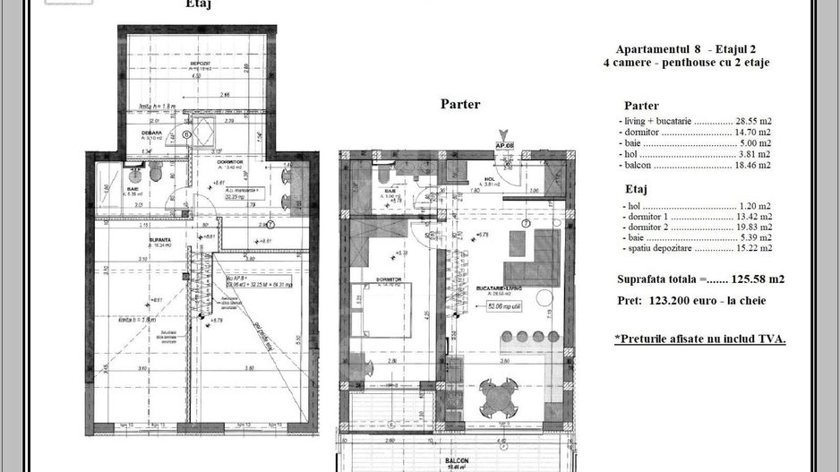 Apartament 4 camere, 125.58 mp utili – Etaj 2, Vilă – 124000 EURO - Poză 2