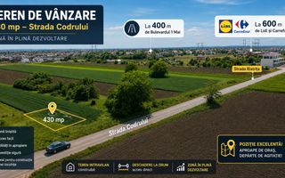 Teren intrare comuna Berceni, Codrului, 430 mp - Poză 1