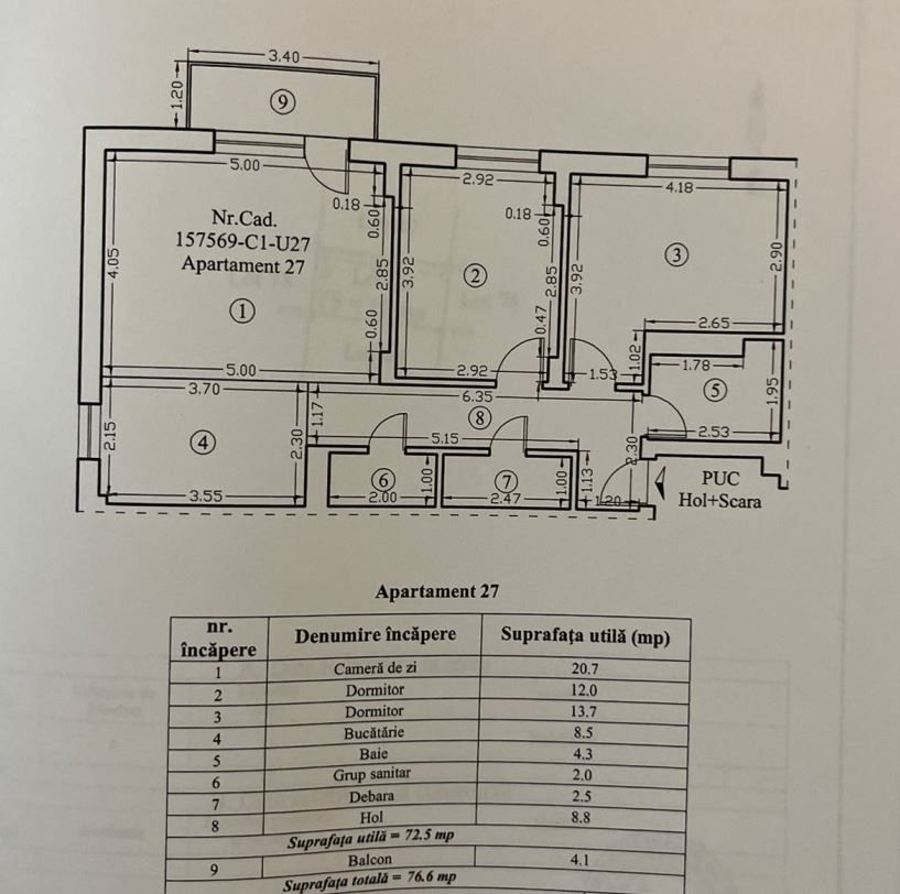 Apartament 3 camere, Mosaic Residence - Poză 15