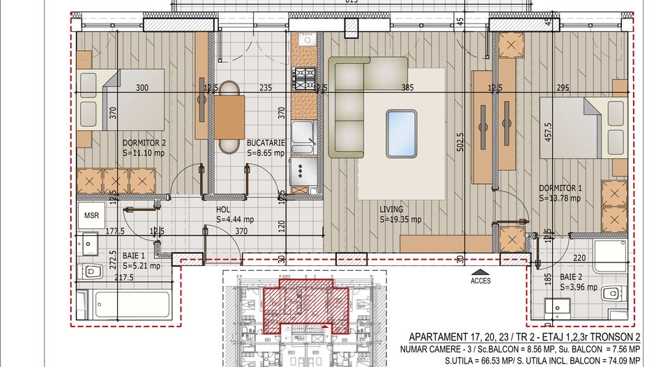 Apartament 3 camere Pallady, Bloc finalizat, Metrou Teclu,Ultimele ap - Poză 1