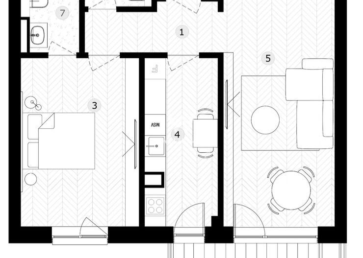 Apartament 2 camere, proiect nou - The Lake Home - Schiță 6