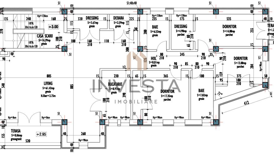 Apartament 4 camere, 161 mp, 2 garaje, Zorilor, zona Ciresilor - Schiță 10