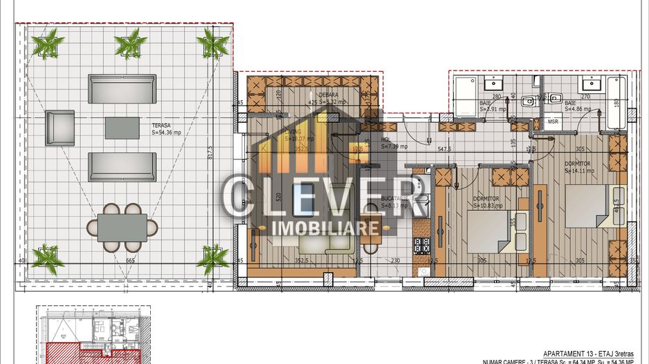 Titan Theodor Pallady Apartament 3 camere cu terasa 54mp - Poză 1