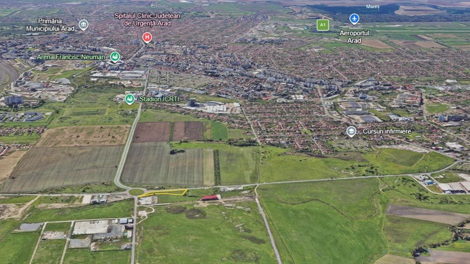 Teren de vânzare 4.717 mp Expunere excelentă la Centura Nord Arad PUZ - Poză 3