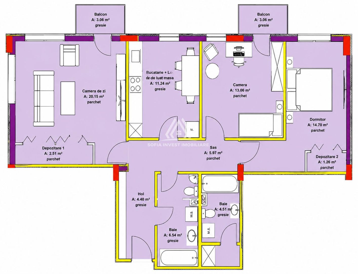Apartament  3 camere 80mp + 2 balcoane zona Oasului - Poză 1