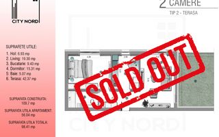 Apartament 2 camere cu terasa  - 98.4 mp - CITY NORD 1 Decembrie - Poză 1