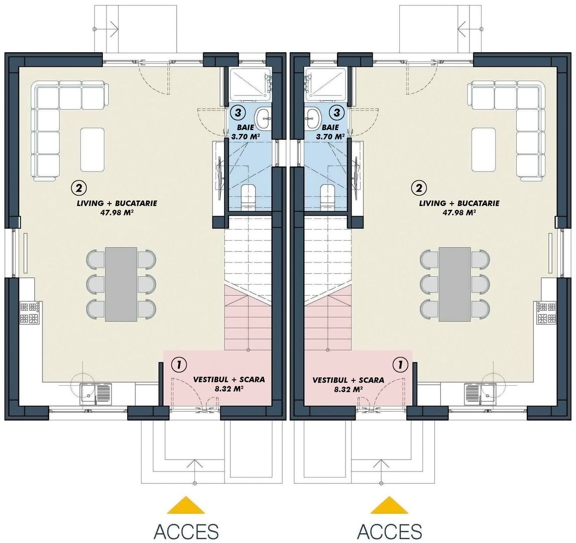 VILA TIP DUPLEX CU GRADINA SI FINISAJE MODERNE | TUNARI - Schiță 4