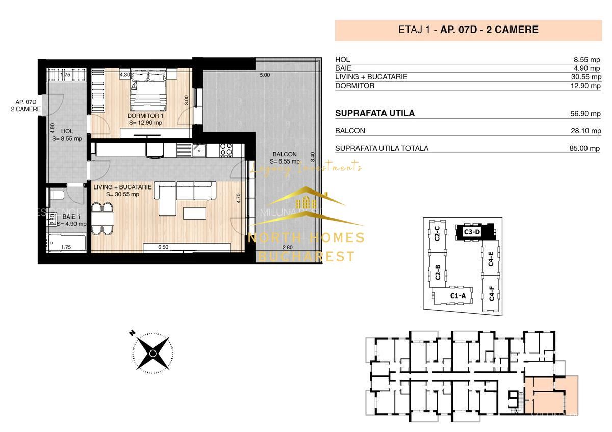 COMISON 0 -Apartament de vanzare -2 CAMERE+ TERASA  -OMV PIPERA - Poză 11