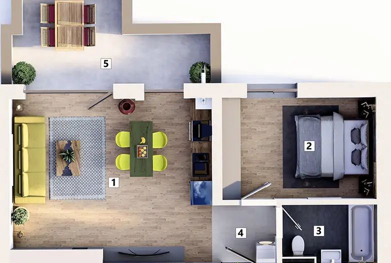 Apartament 2 camere cu loc de parcare inclus - Poză 16