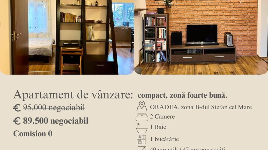 Apartament 2 camere decomandat, mobilat & utilat – Bd. Ștefan cel Mare - Poză 1