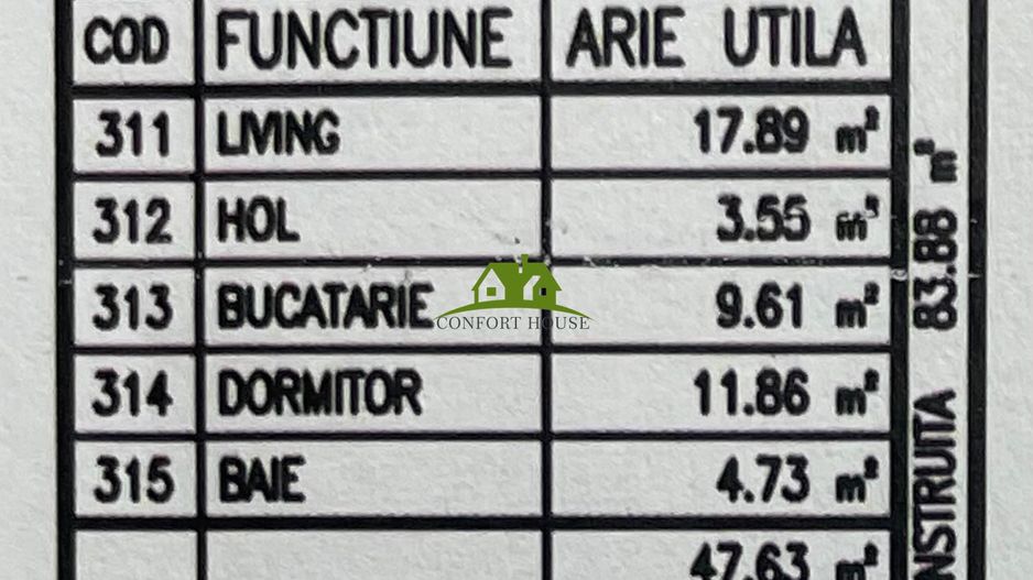 Apartament 2 camere, bloc nou, P+3, Ap.26, Et.3, Bl.3 - CP2440358 - Poză 6