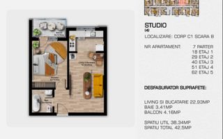 Metrou Berceni 2 minute/Ap 2 cam tip Studio - Poză 9