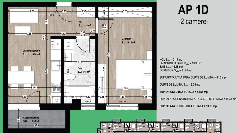 Apartament 2 camere | Otopeni Central | Bloc nou | Parcare inclusă - Schiță 11