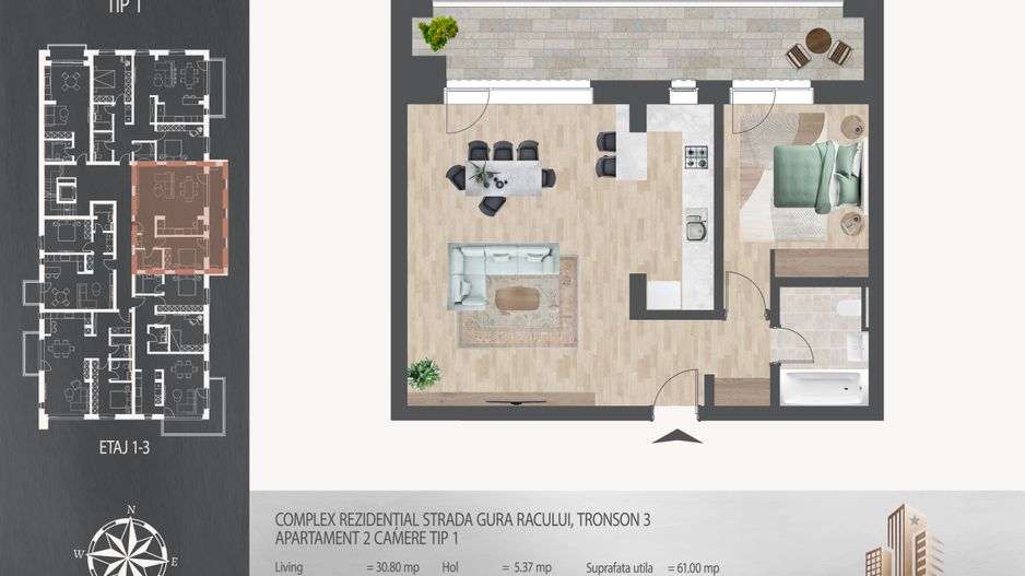 2 camere  700 metri de Metrou Nicolae Teclu - Schiță 12