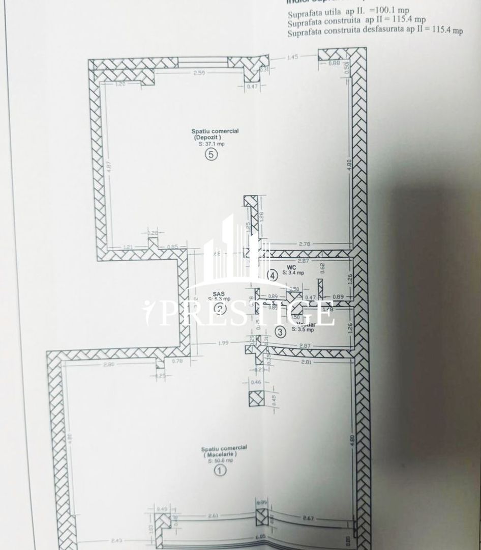 SPAȚIU COMERCIAL 102 MP | VALEA AURIE | VITRINE 8 ML | TRAFIC PIETONAL - Schiță 8