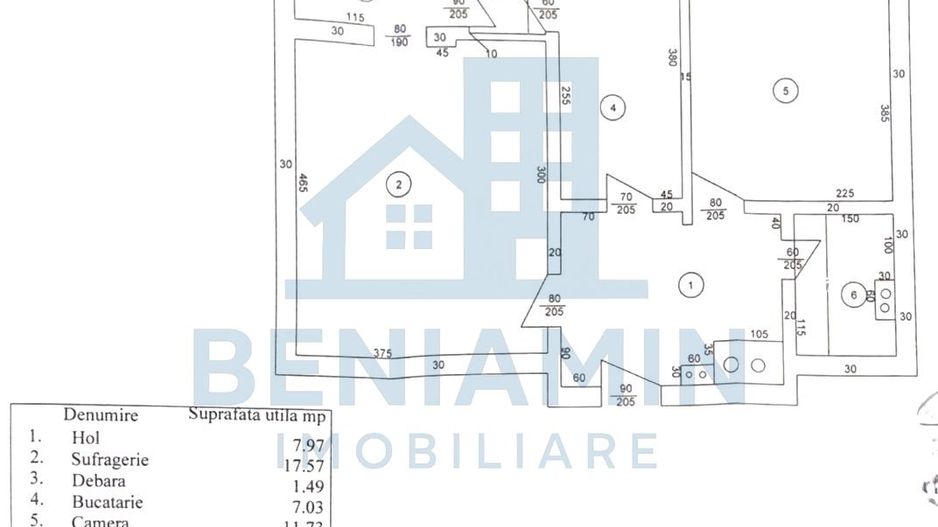 2 Decomandate Mobilat Utilat Calea Bucuresti Rotonda 52mp - Schiță 11